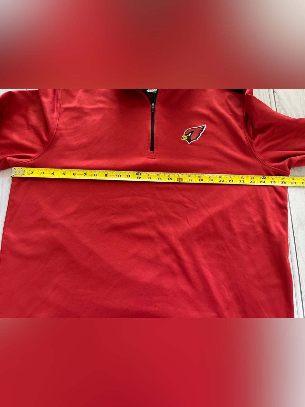 Men’s NFL team apparel Arizona Cardinals red black 1/4 zip jacket shirt. 2XL - Picture 8 of 12